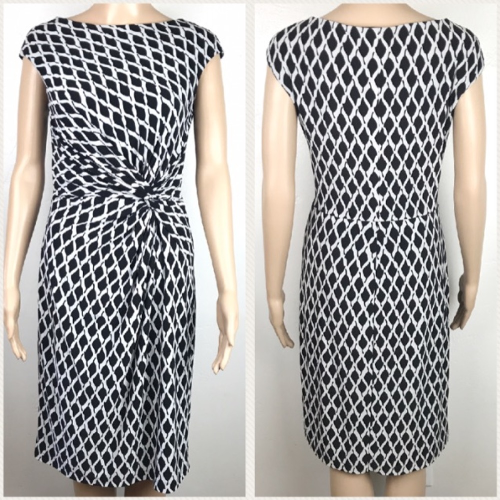 Ralph Lauren geometric print career midi dress